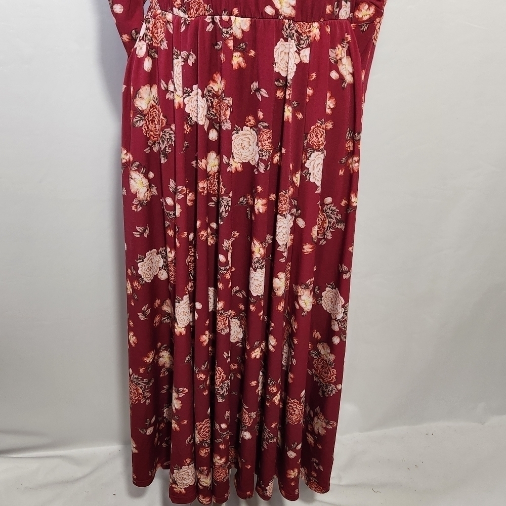 Torrid Dress Women Floral Print Empire Waist Pockets Scoop Neck 3/4 Sleeve SZ 10 - Picture 5 of 14